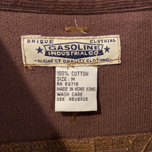 GASOLINE Cotton Brown Corduroy Jacket Size M - Picture 3 of 10